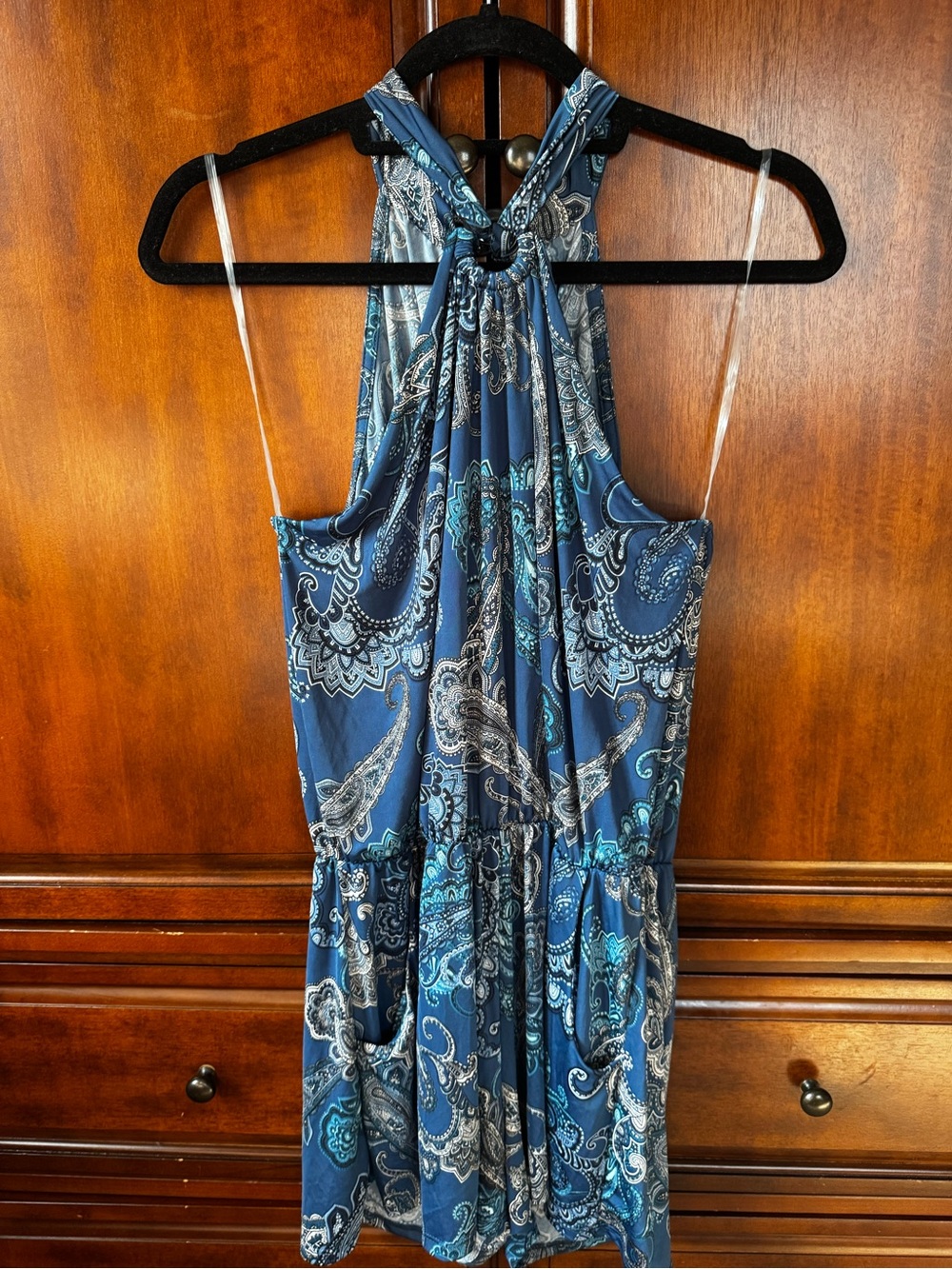 Ariella Blue Paisley Halter Romper